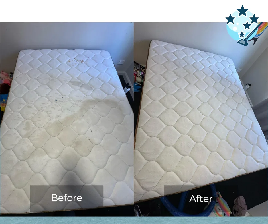Mattress before and after professional cleaning
