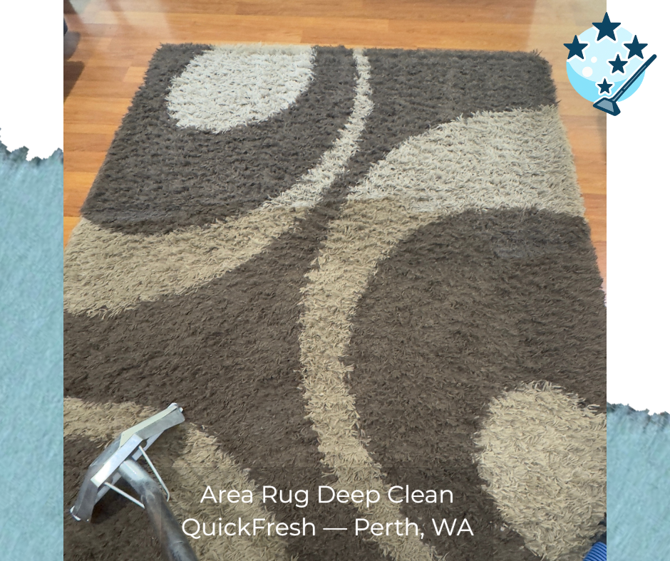 Before and after rug cleaning result in Perth by QuickFresh